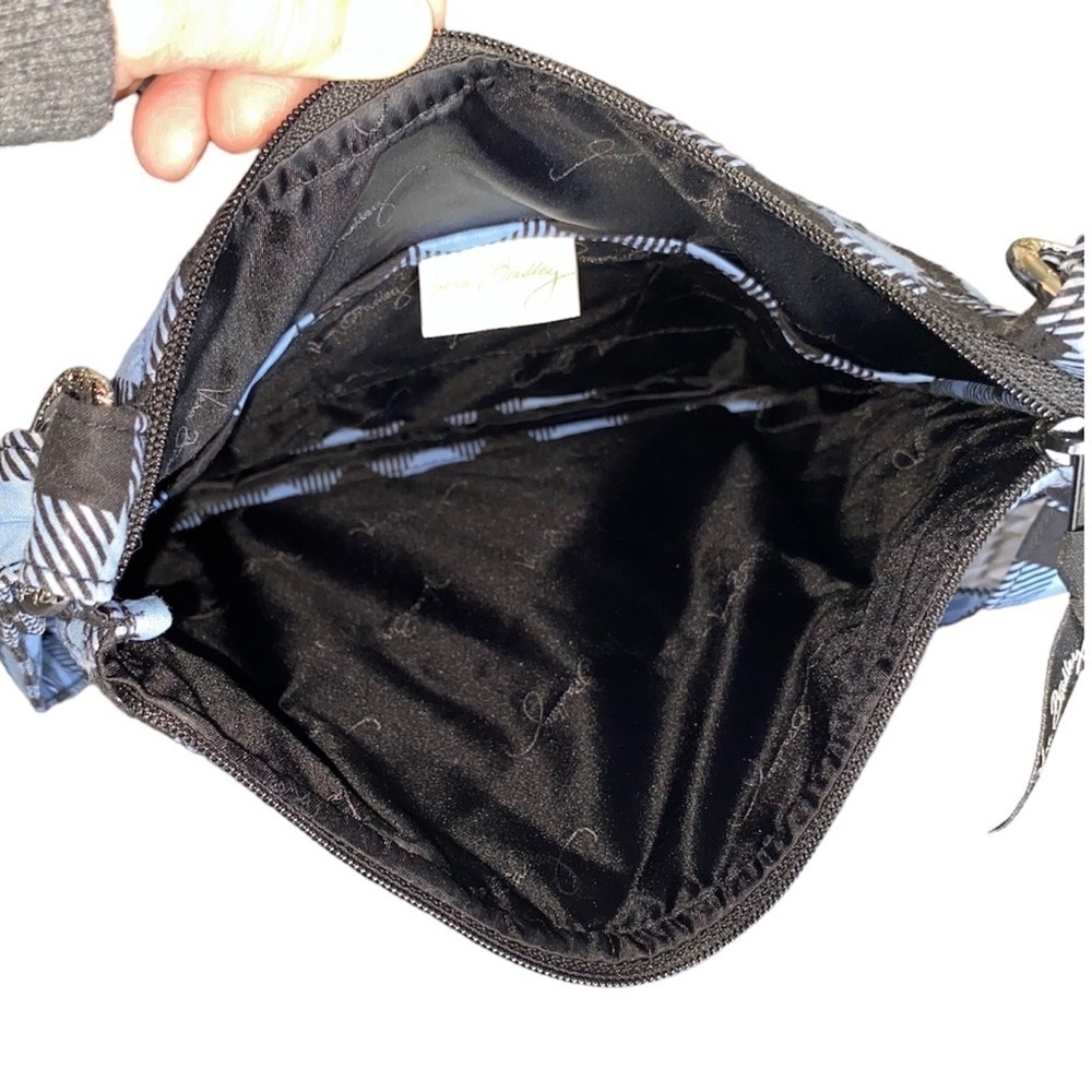 VERA BRADLEY Hipster Crossbody/Shoulder Bag Black/Blue Buffalo Check/Pla… - Picture 8 of 12